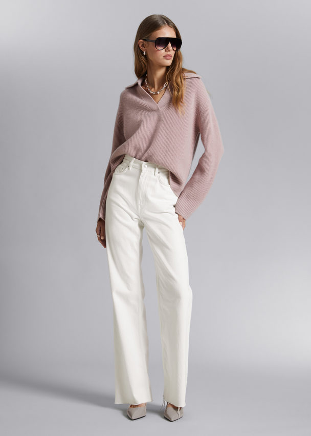 & Other Stories Collared Cashmere Jumper Pink