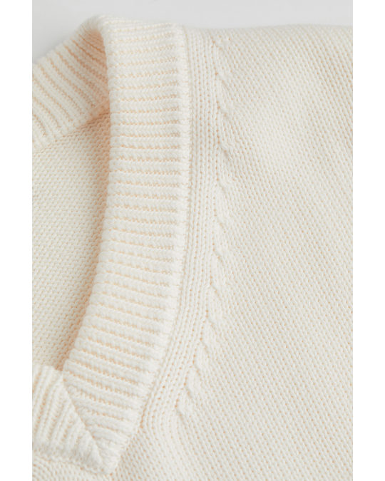 H&M Relaxed Fit Pima Cotton Sweater Vest Cream