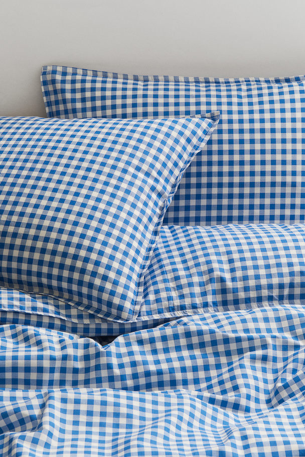 H&M HOME Gemusterte Bettwäsche für Doppelbett Blau/Gingham-Karos
