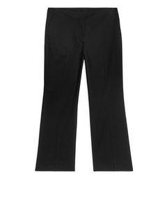 Cropped Cotton Stretch Chinos Black