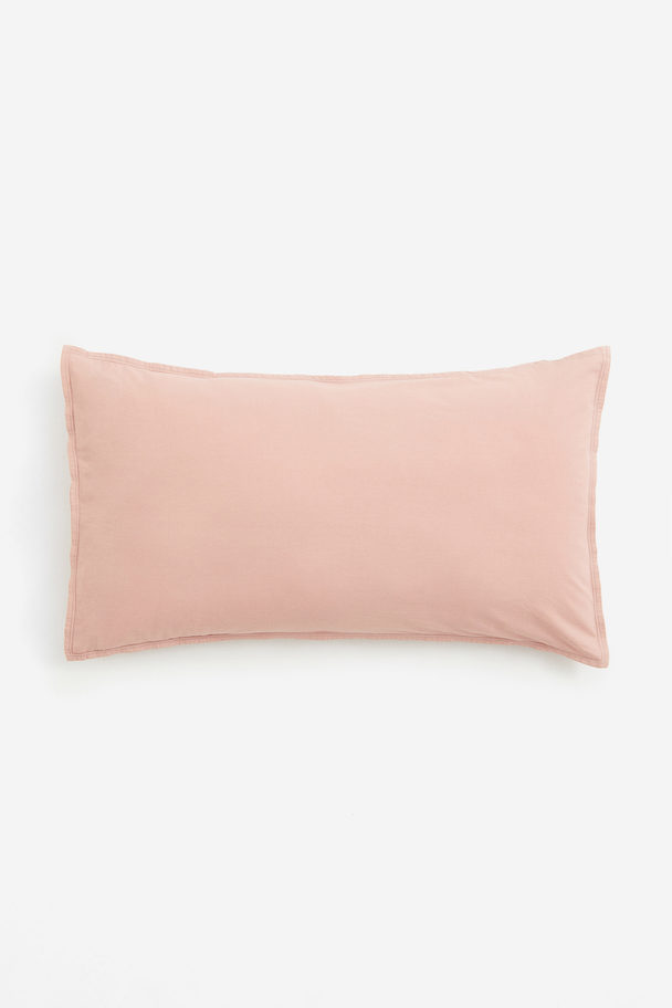 H&M HOME Washed Cotton Pillowcase Pink