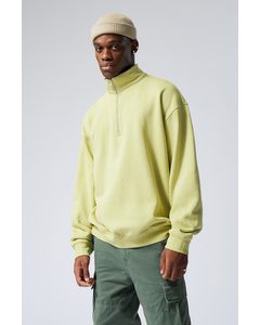Oversized-Sweatshirt mit kurzem Reißverschluss Dunkelgelb