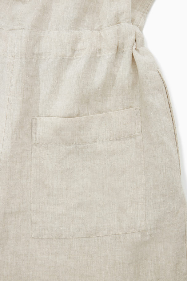 COS Drawstring-waist Linen Jumpsuit Beige