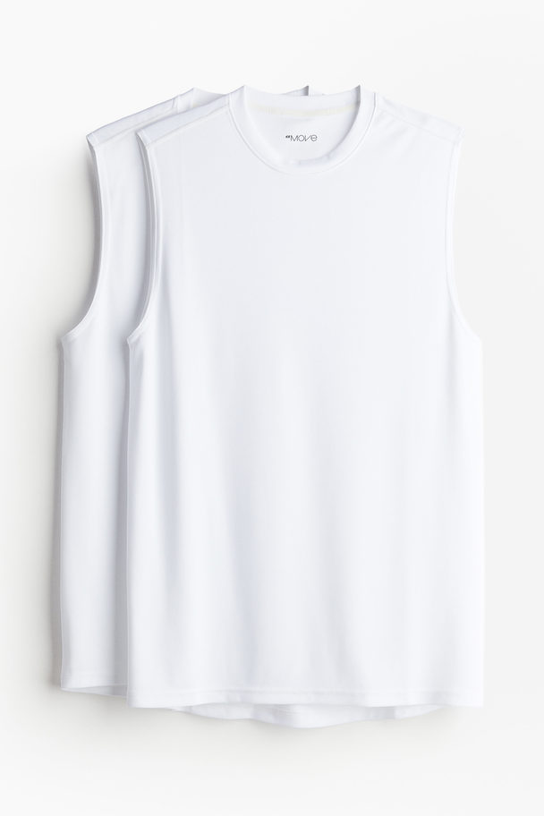 H&M DryMove™ 2er-Pack Sport-Tanktops Weiß