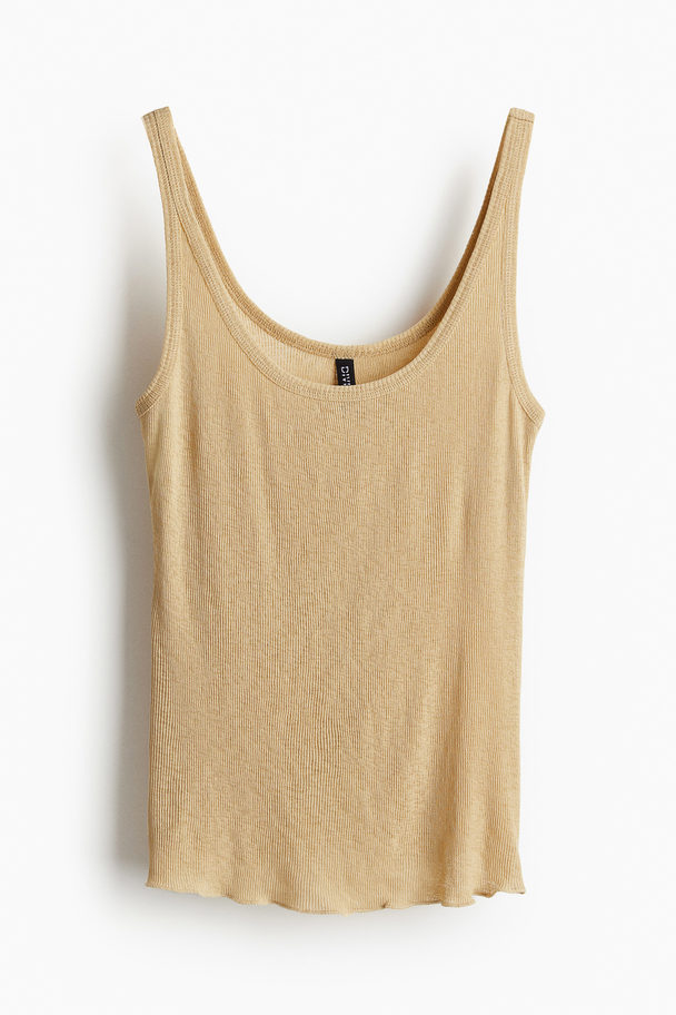 H&M Geripptes Tanktop Beige