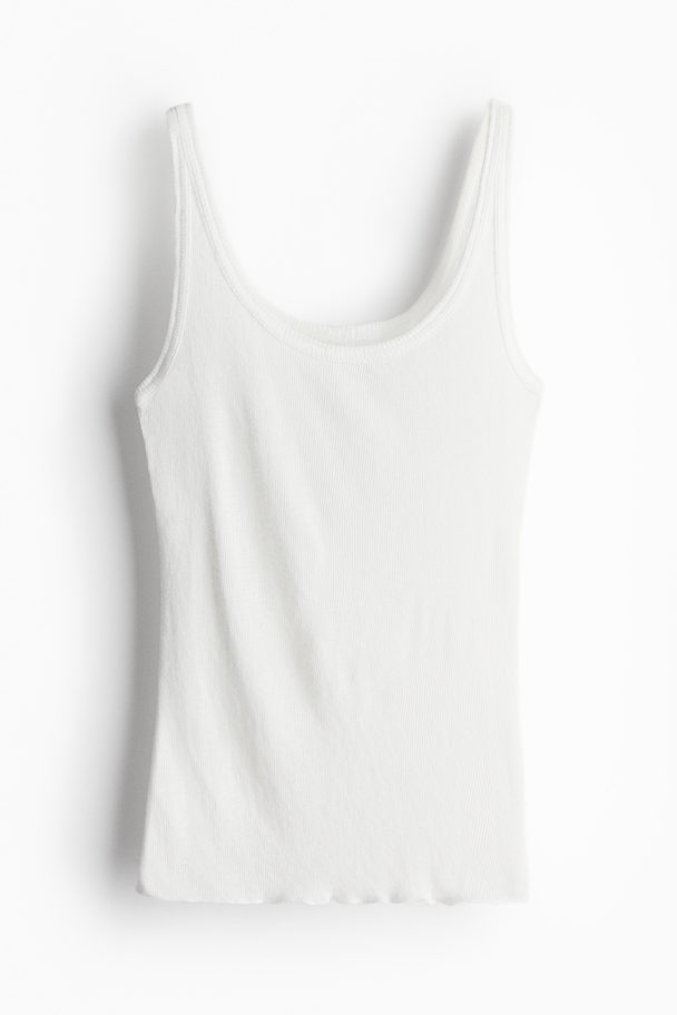 H&M Geripptes Tanktop Weiß