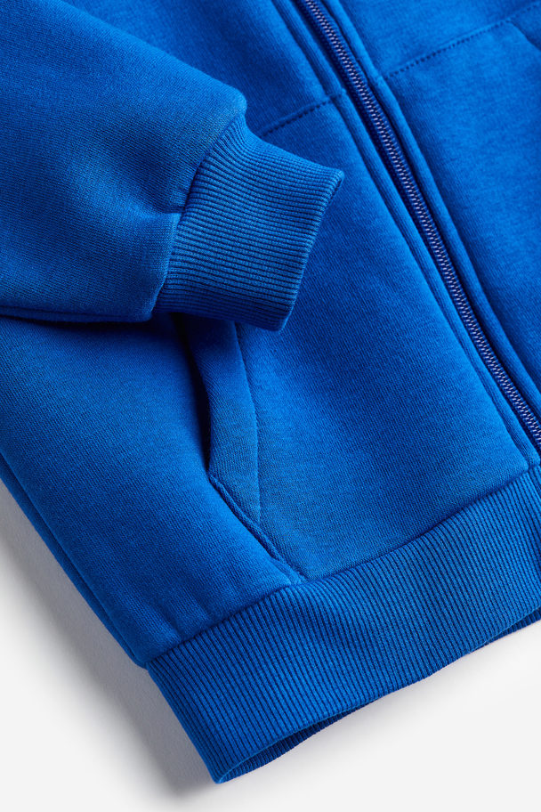 H&M Zip-through Hoodie Bright Blue
