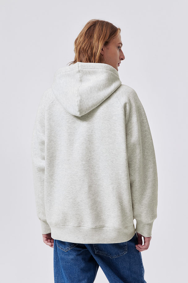 H&M Capuchonsweater - Oversized Fit Lichtgrijs Gemêleerd