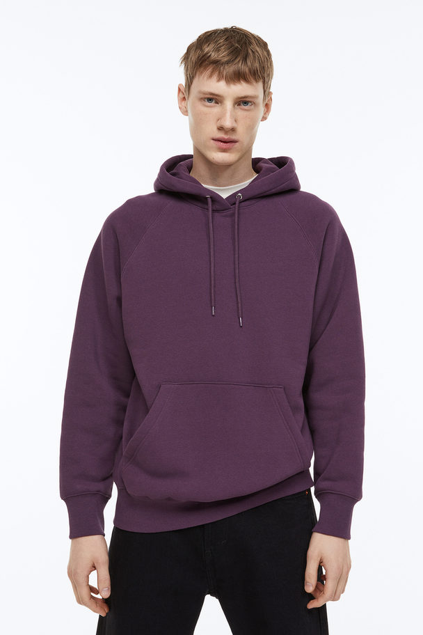 H&M Oversized Fit Hoodie Dark Purple