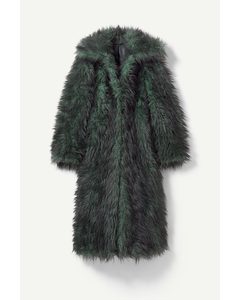 Club Fake Fur Jacket Green & Black Blend