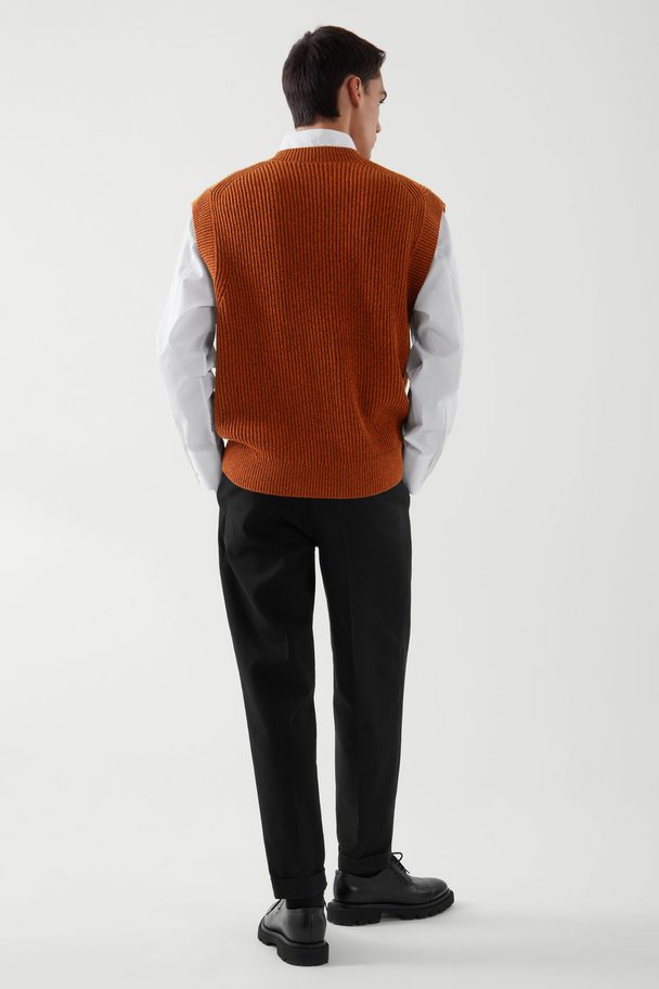COS V-neck Knitted Vest Red
