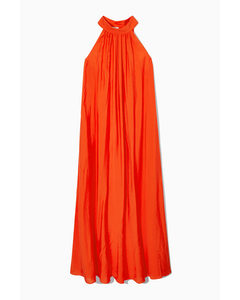 MAXIKLEID MIT NECKHOLDER ORANGE