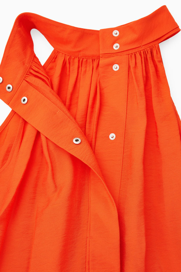 COS Halterneck Maxi Dress Bright Orange