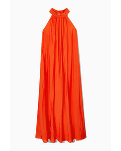 Halterneck Maxi Dress Bright Orange