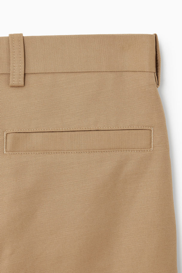 COS Pleated Wide-leg Trousers Beige