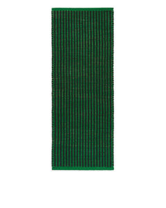 Jute Vloerkleed 70 X 180 Cm Groen/zwart