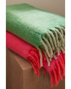 Decke aus Wollmischung Knallgrün