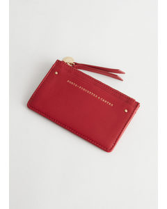 Leather Card Wallet Red
