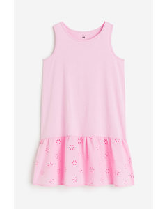 A-line Cotton Dress Light Pink