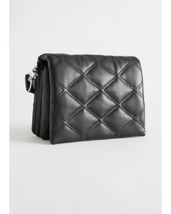 Quilted Leather Tote Bag Black