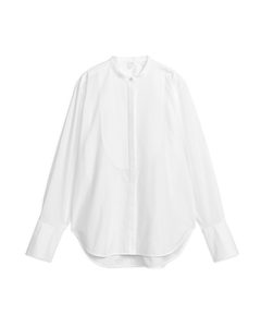 Poplin Tuxedo Shirt White