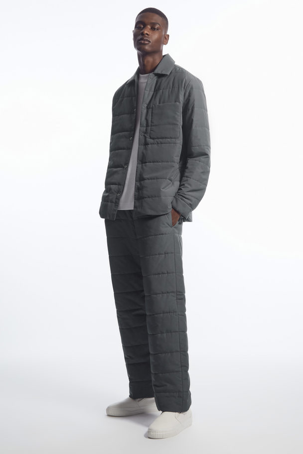 COS Quilted Padded Trousers Dark Grey