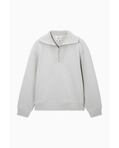 Funnel-neck Half-zip Sweatshirt Stone