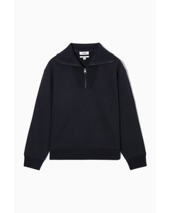 Funnel-neck Half-zip Sweatshirt Dark Navy