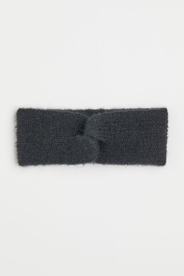 H&M Knitted Headband Dark Grey