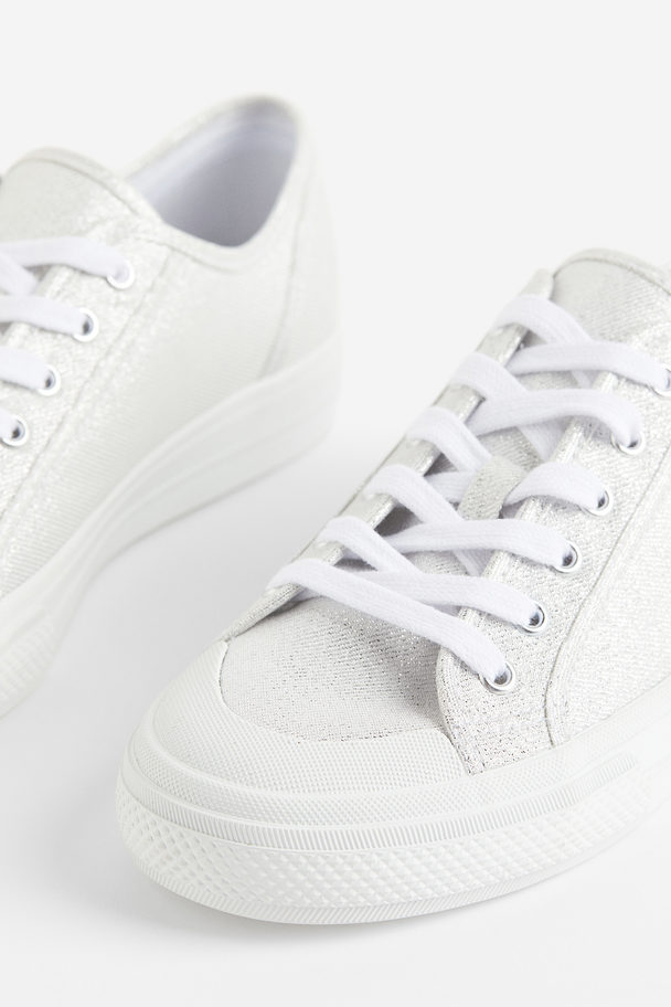 H&M Glitterende Sneakers Wit