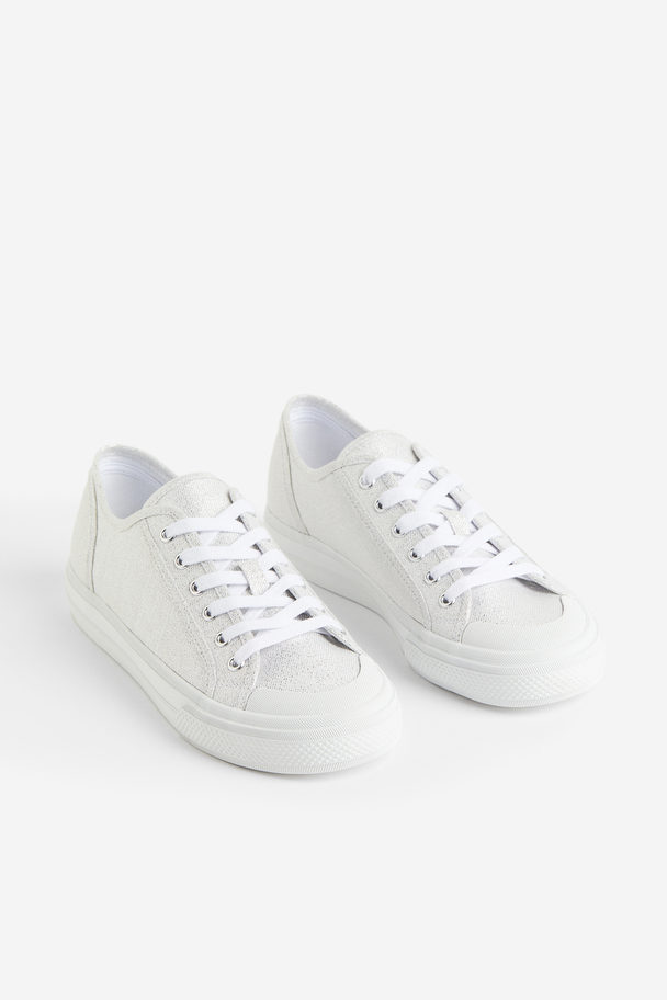 H&M Glitterende Sneakers Wit