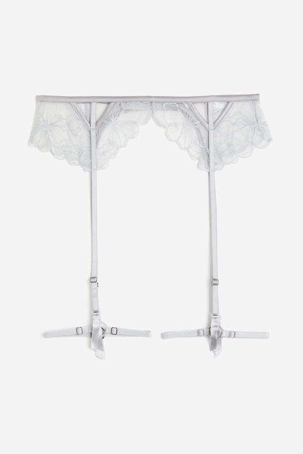 H&M Lace Suspender Belt Light Grey