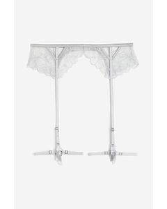 Lace Suspender Belt Light Grey