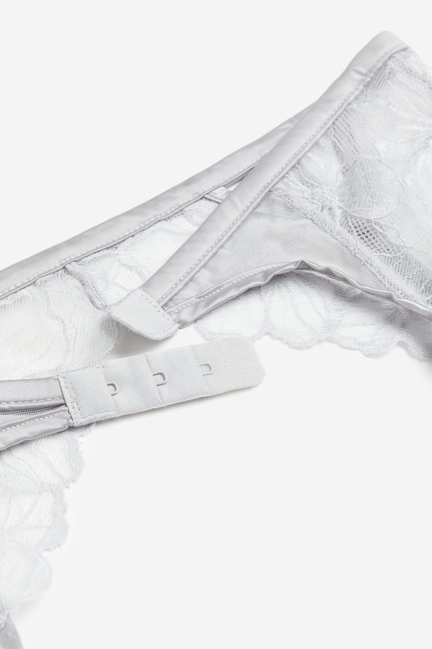 H&M Lace Suspender Belt Light Grey