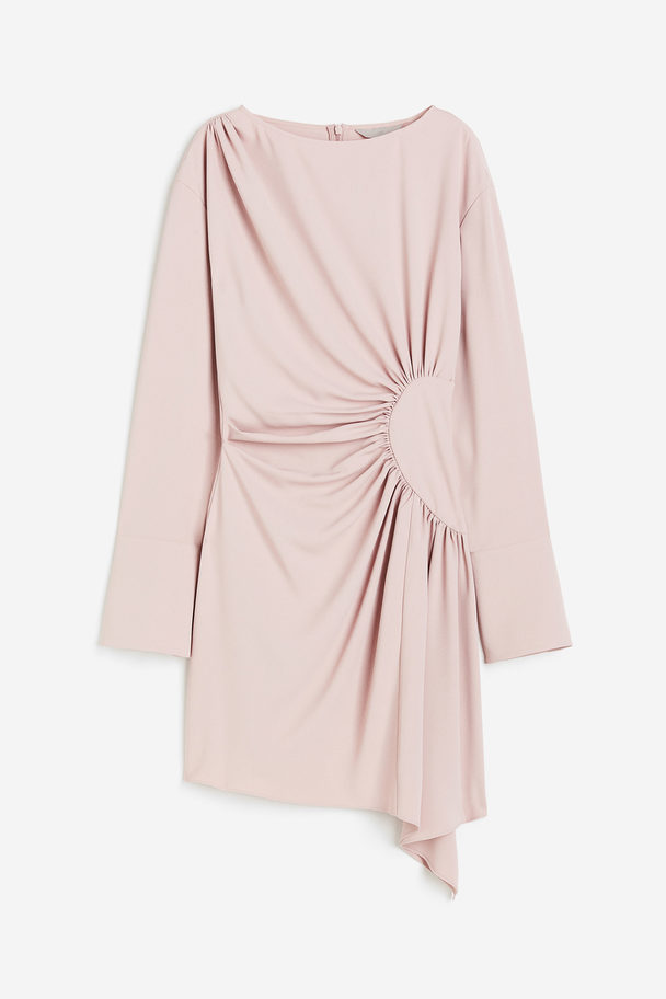 H&M Draped Crêpe Dress Powder Pink