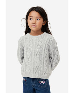 Cable-knit Jumper Light Grey