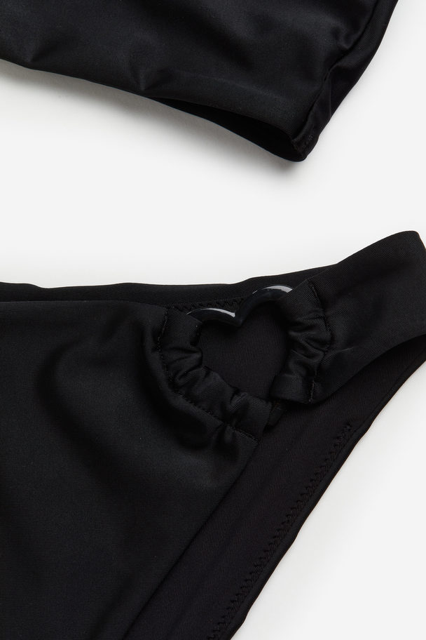 H&M One-shoulder Cut-out Swimsuit Black
