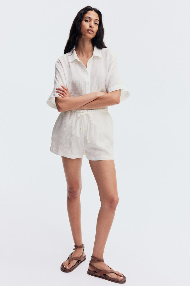 H&M Muslin Shorts White