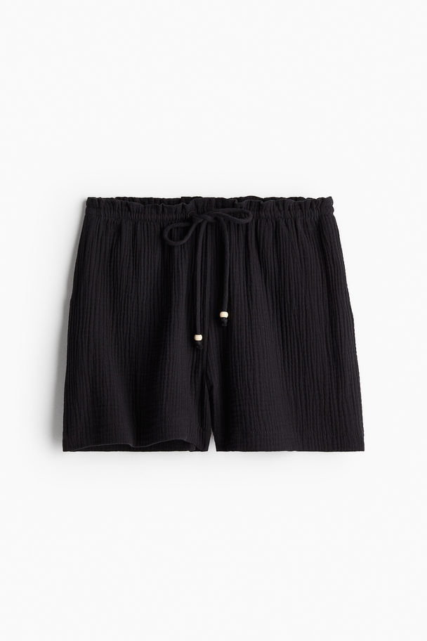 H&M Shorts I Muslin Svart