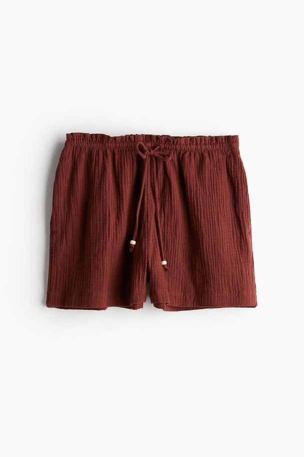 H&M Muslin Shorts Rust Red