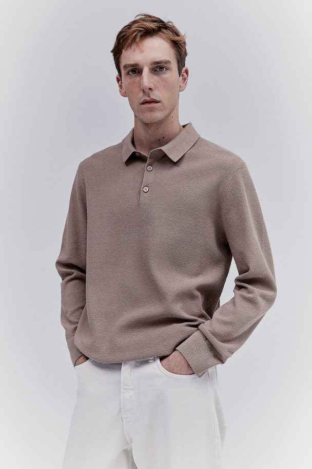 H&M Poloshirt in Regular Fit Greige