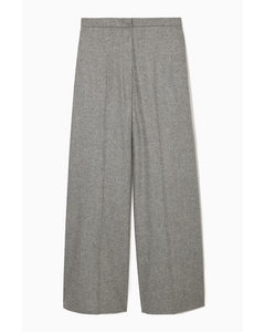 Wide-leg Wool-blend Trousers Grey