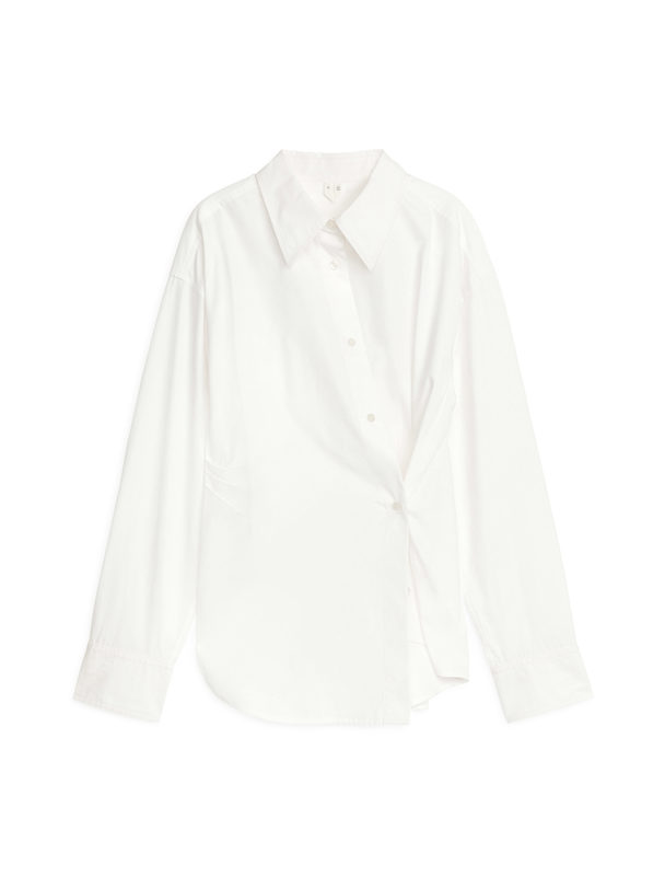 ARKET Asymmetrisk Slå Om-skjorte Hvid