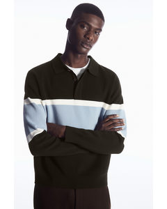 Striped Polo Shirt Dark Brown