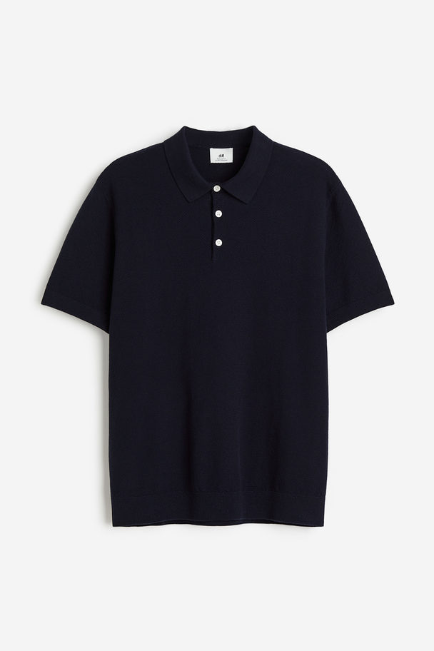 H&M Poloshirt Regular Fit Marineblau
