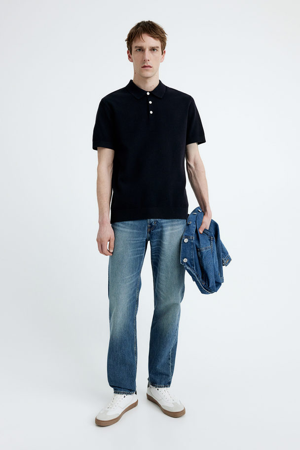H&M Poloshirt Regular Fit Marineblau
