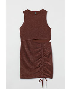 H&m+ Cut-out Dress Brown/glitter