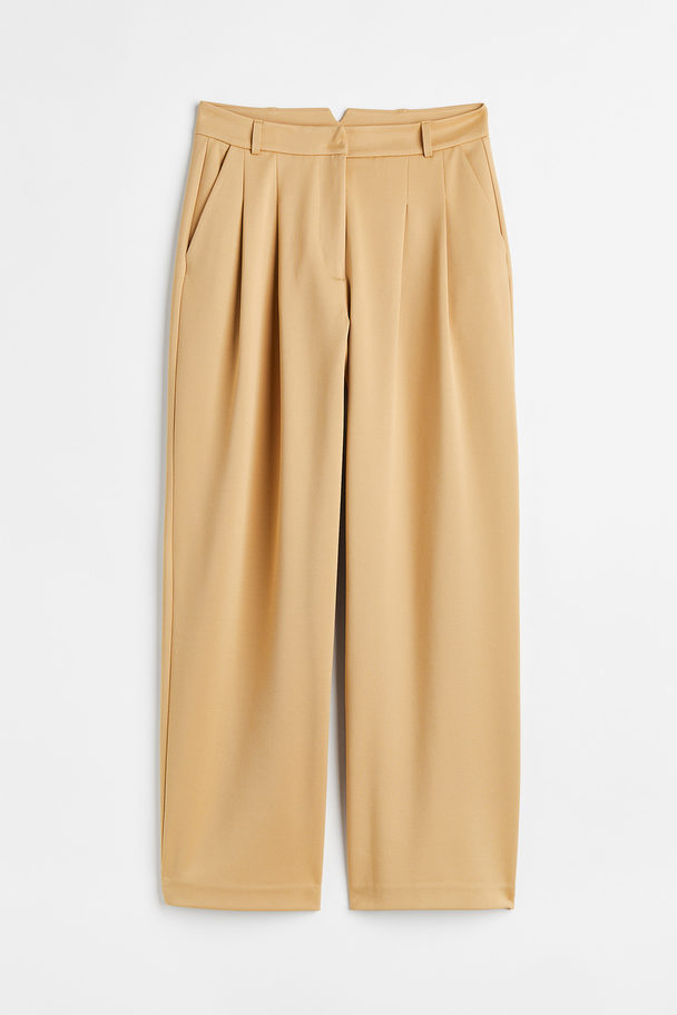 H&M Tailored Jersey Trousers Beige
