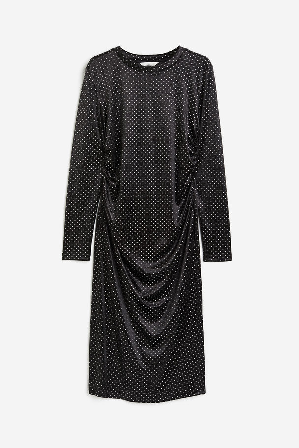 H&M Mama Glittery Velour Dress Black