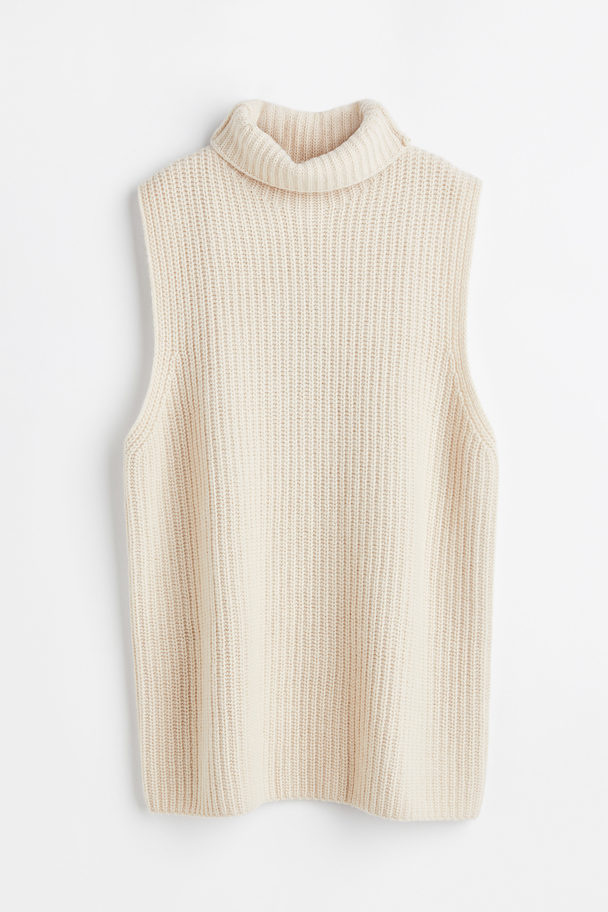 H&M Rib-knit Cashmere-blend Sweater Vest Light Beige